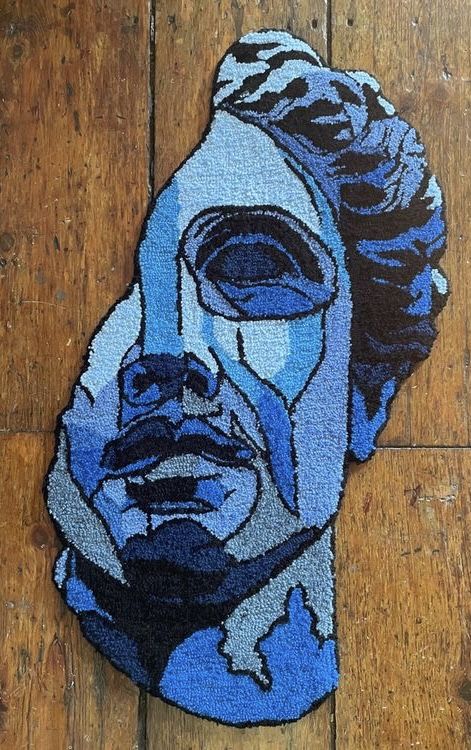 Greek Statue Face Rug