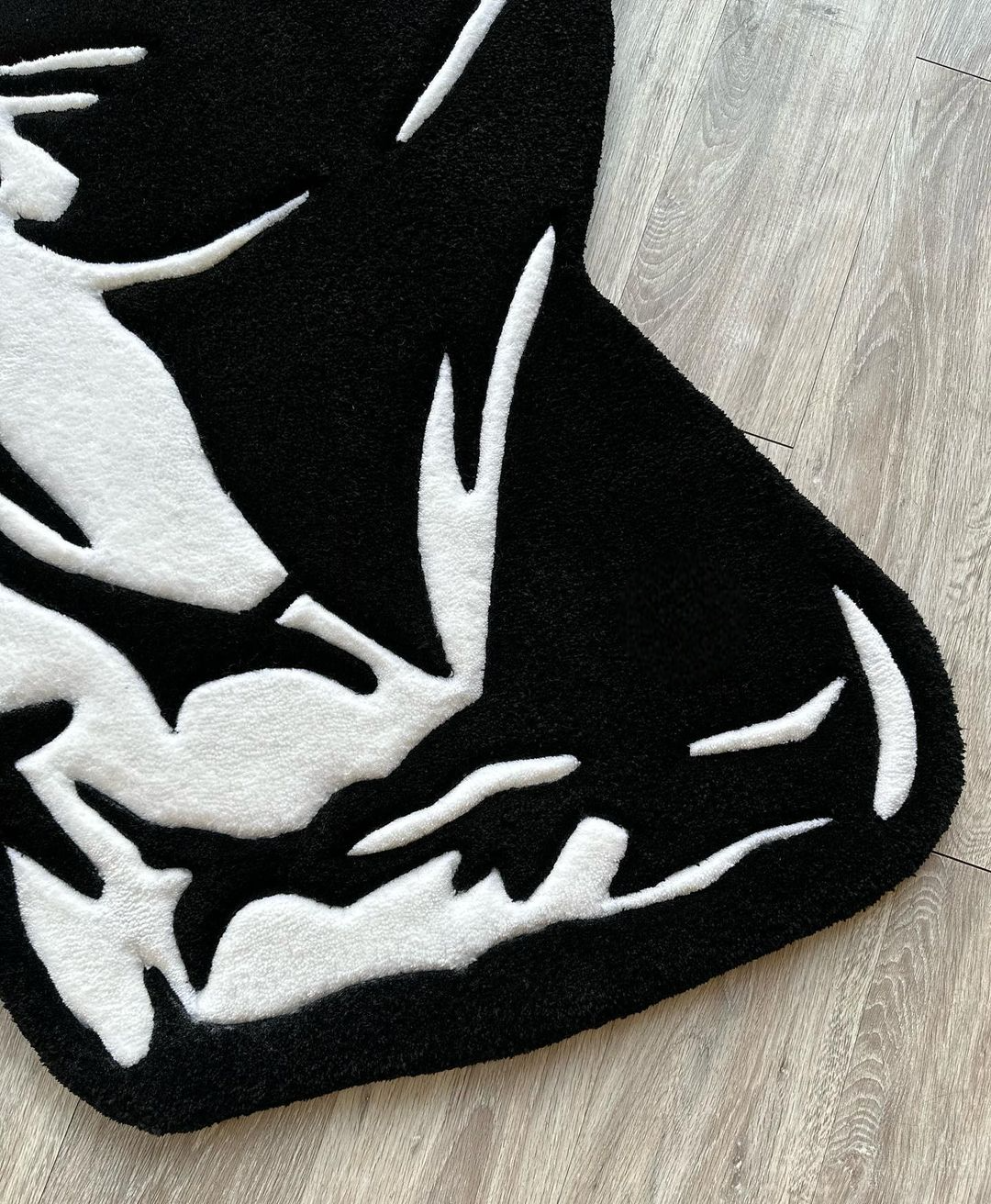 Ancient Greek Face Black and White Handmade Rug